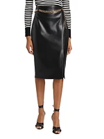 The Ashlen Faux Leather Pencil Skirt