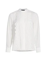 The Alessi Lace-Trim Silk Blouse