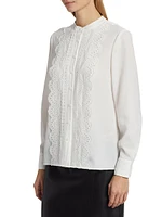 The Alessi Lace-Trim Silk Blouse