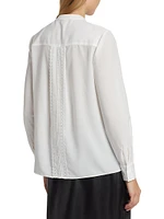 The Alessi Lace-Trim Silk Blouse