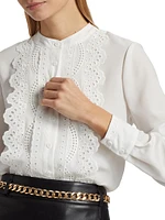 The Alessi Lace-Trim Silk Blouse