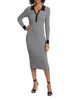 The Erin Checkerboard Knit Body-Con Dress