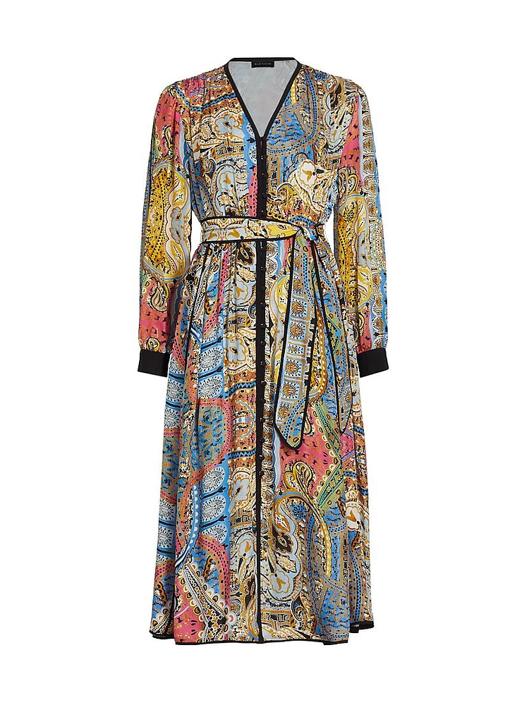 The Camren Paisley Silk Dress