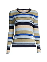 Striped Cotton Rib-Knit Sweater