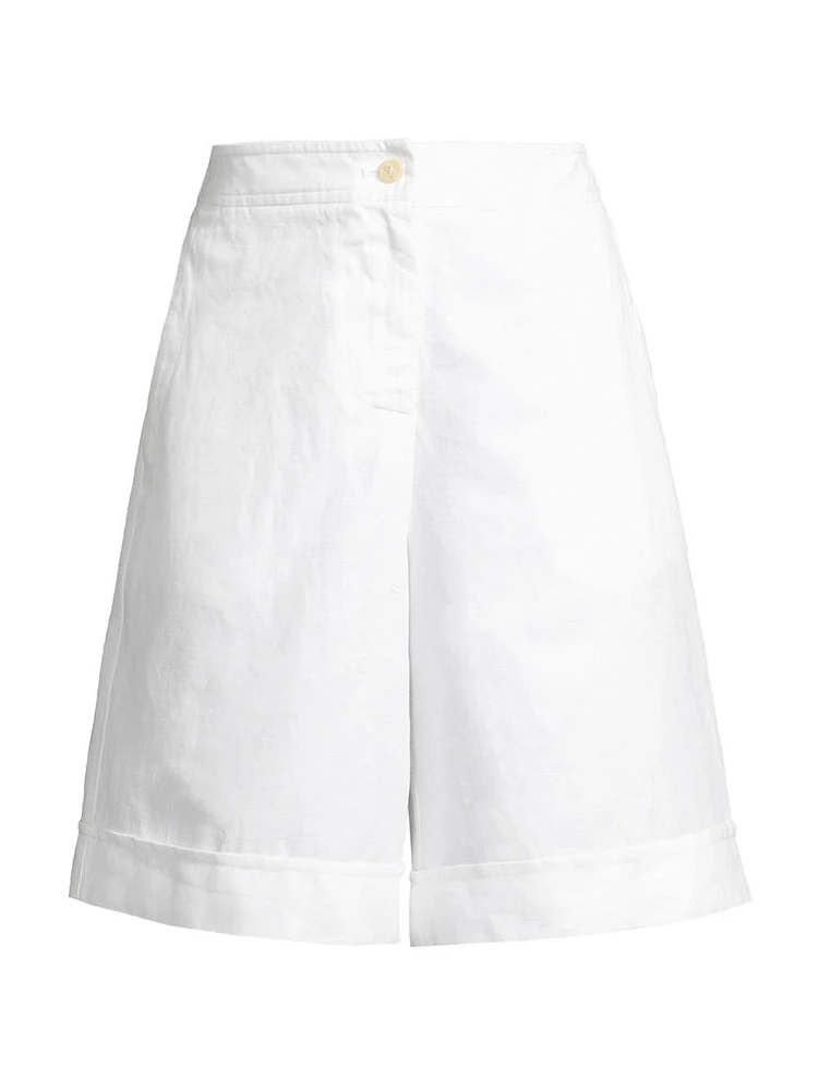 Cotton-Linen Bermuda Shorts