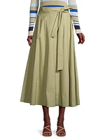 Poplin Wrap Midi-Skirt