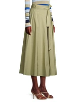 Poplin Wrap Midi-Skirt