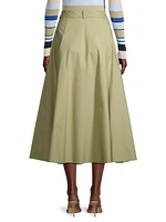 Poplin Wrap Midi-Skirt