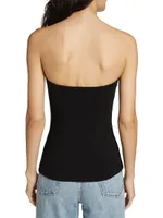 Irina Strapless Zip-Front Top