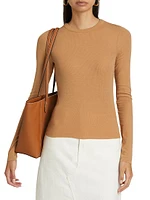 Rib-Knit Long-Sleeve Top