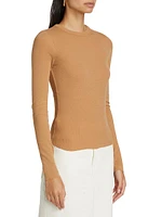 Rib-Knit Long-Sleeve Top