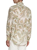 Olive Branch Paisley Button-Front Shirt