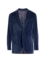 Velvet Single-Breasted Blazer