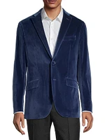 Velvet Single-Breasted Blazer