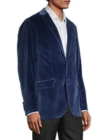 Velvet Single-Breasted Blazer