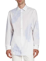 Striped Paisley Button-Front Shirt