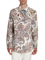 Paisley Button-Front Shirt