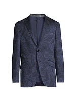 Paisley Two-Button Suit Jacket