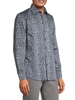 Leaf Cotton Button-Front Shirt