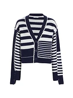 Adara Wool-Cashmere Striped Cardigan