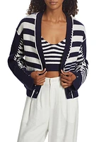 Adara Wool-Cashmere Striped Cardigan