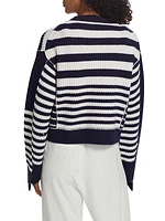 Adara Wool-Cashmere Striped Cardigan