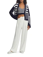 Adara Wool-Cashmere Striped Cardigan