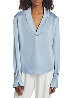 Maisey Satin Long-Sleeve Blouse