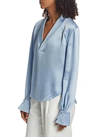 Maisey Satin Long-Sleeve Blouse