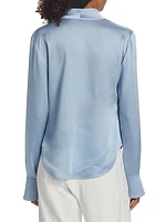 Maisey Satin Long-Sleeve Blouse