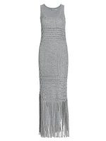 Jocelyn Open-Stitch Fringe Maxi Dress