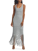 Jocelyn Open-Stitch Fringe Maxi Dress