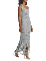 Jocelyn Open-Stitch Fringe Maxi Dress