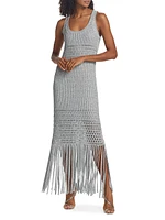 Jocelyn Open-Stitch Fringe Maxi Dress