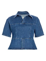 Carole Denim Bustier Blouse