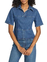 Carole Denim Bustier Blouse