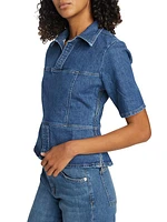 Carole Denim Bustier Blouse