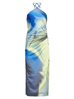 Hansel Abstract Halter Gown