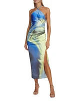 Hansel Abstract Halter Gown