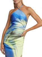 Hansel Abstract Halter Gown