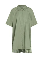 Blanche Cotton Poplin Short-Sleeve Mini Shirtdress