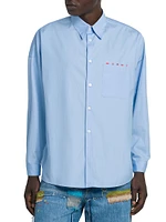 Logo Poplin Button-Up Shirt