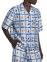 Abstract Silk Boxy-Fit Bowling Shirt