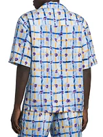 Abstract Silk Boxy-Fit Bowling Shirt