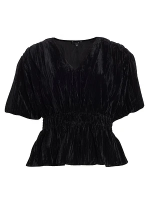 The Mona Velvet Smocked Top