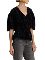 The Mona Velvet Smocked Top