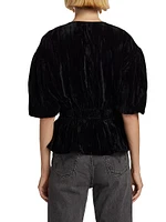 The Mona Velvet Smocked Top