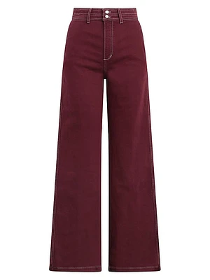 Allana Cotton-Blend Wide-Leg Pants