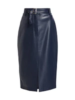 The Kris Belted Faux Leather Skirt