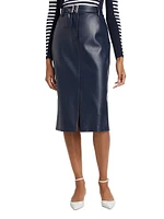 The Kris Belted Faux Leather Skirt